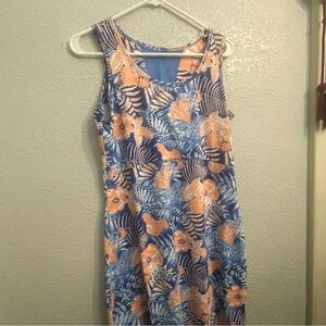 Columbia Blue and Orange Floral Dress